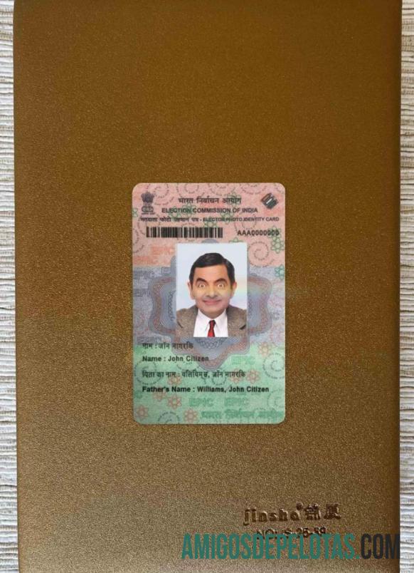 India Election ID WIth Fonts olhar de foto frente amostra